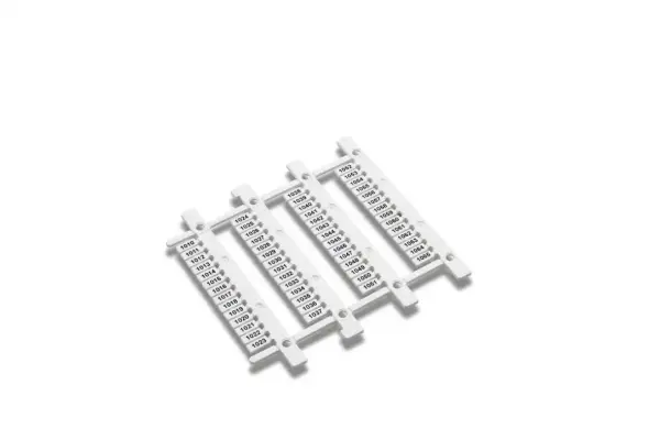 Cembre - 41091N - 5X15MM.SIZE, 5,1MM.PITCH,SINGLE STRIP,WHITE,POLYCARBONATE HF TAG MG-CPM-01 FOR MARKING WEIDMULLER, WAGO TERMINAL BLOCKS - 1