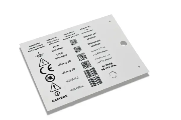 Cembre - 47094 - 17,5X27,8MM.SIZE,PRECUT,WHITE,RIGID PVC LEGEMD MG-TAP FOR MARKING CABLES,CONDUITS,COMPONENTS,PUSH BUTTONS - 1