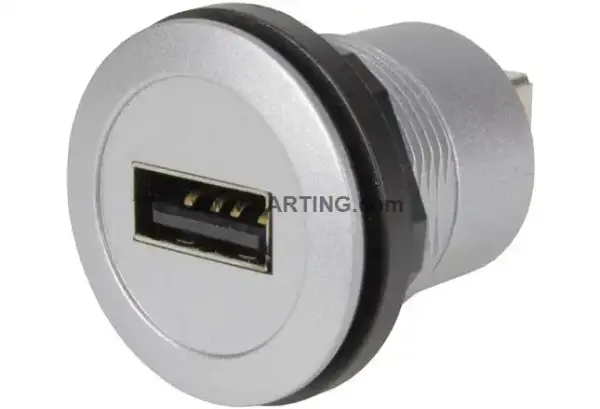 Harting - 09454521905 - har-port USB 2.0 A-B coupler silver - 1