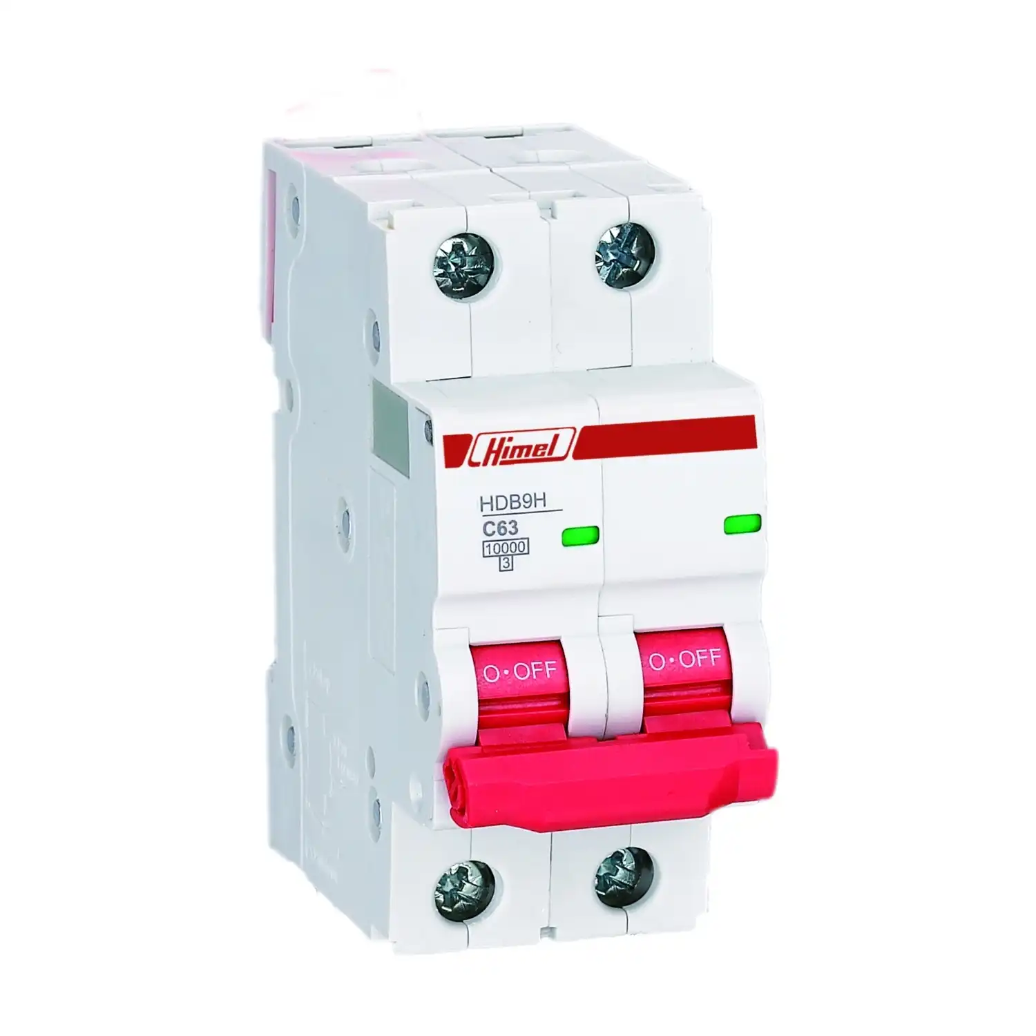 HDB9H63A2C20 - Miniature circuit breaker, HDB9, 18 mm AC, 10 kA, 2P, C curve, 20 A - 1