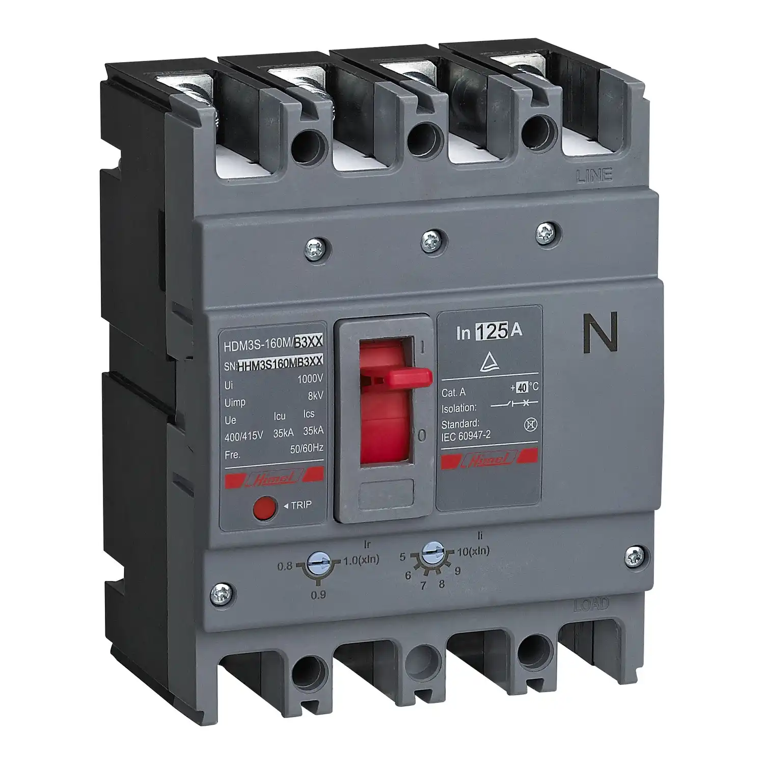 HDM3S400M400B3XX - Molded case circuit breaker, HDM3S, 400M, 400A 4P, TM, adjustable, 40℃ - 1