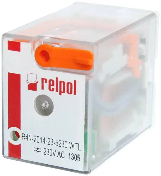 Relpol - R4N-2014-23-5230-WTL - 4 Kutuplu Enversör Kontak, 7 A Termik Akım, 230V AC LED'li - 1