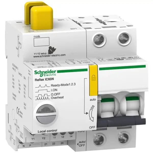 Schneider Electric - A9C62216 - Reflex iC60N Ti24 16 A 2P eğri C entegre kontrol MCB - 1