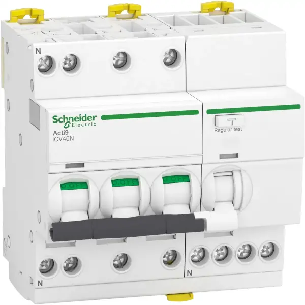 Schneider Electric - A9DE3732 - Aşırı Akım Korumalı Kaçak Akım Sigortası, Acti9 iCV40, 3P+N, 32 A, C Eğrisi, 6000 A, 30 mA, AC Tip - 1