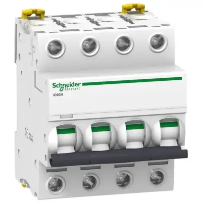 Schneider Electric - A9F74450 - Minyatür devre kesici, Acti9 iC60N, 4P, 50 A, C eğrisi, 6000 A (IEC 60898-1), 10 kA (IEC 60947-2) - 1