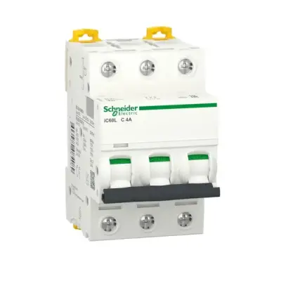 Schneider Electric - A9F94304 - Minyatür devre kesici, Acti9 iC60L, 3P, 4 A, C eğrisi, 15000 A (IEC 60898-1), 100 kA (IEC 60947-2) - 1