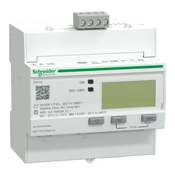 Schneider Electric - A9MEM3150 - iEM3150 enerji ölçüm cihazı - 63 A - RS485 - 1