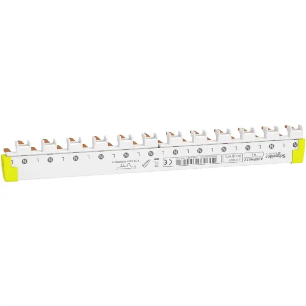 Schneider Electric - A9XPH612 - Acti9 - tarak busbar tabanı - 1L+N - 9 mm seviye - 12 modül - 80A - 1