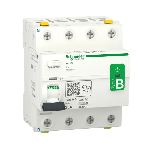 Schneider Electric - A9Z61425 - Acti9 iID - Kaçak Akım Sigortası - 4P - 25A - 30mA - B - SI Tip - 1