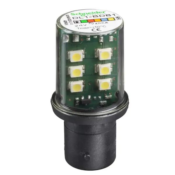 Schneider Electric - DL1BDB1 - Harmony XVB, Korumalı LED ampul, BA 15d, beyaz, sabit aydınlatma, 24 V AC/DC - 1