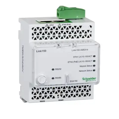 Schneider Electric - EGX150 - Link 150 - ethernet ağ geçidi - 2 Ethernet portu - 24 V DC ve PoE - 1