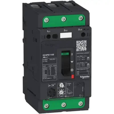 Schneider Electric - GV4PE115B - Motor koruma şalteri, TeSys GV4, 3P, 115A, Icu 25kA, termik manyatik, Everlink bağlantılı - 1