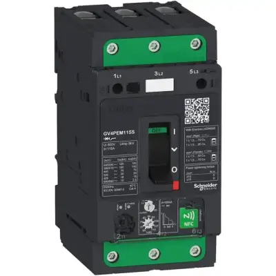 Schneider Electric - GV4PEM115S - TeSys GV4 Motor Koruma Şalteri, 3 Kutuplu, 115 A, Icu 100 kA, Termik Manyetik Multi Fonksiyon, Everlink Bağlantısı - 1