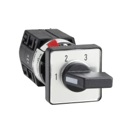 K10D004QCH - Complete cam switch, Harmony K, stepping switch, 30 x 30mm, 1P, with off position, 30 degree angle, 10A, black marked 0 - 1 - 2 - 3 - 4, for 16 or 22mm - 1