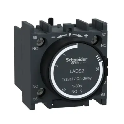 Schneider Electric - LADS2 - TeSys D - zaman geckm yard kontk bloğu - 1NA + 1NK - vida kelepçesi terminalleri - 1