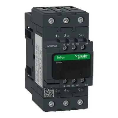 Schneider Electric - LC1D50AB7 - TeSys D kontaktör - 3P(3 NA) - AC-3 - <= 440 V 50 A - 24 V AC 50/60 Hz bobin - 1