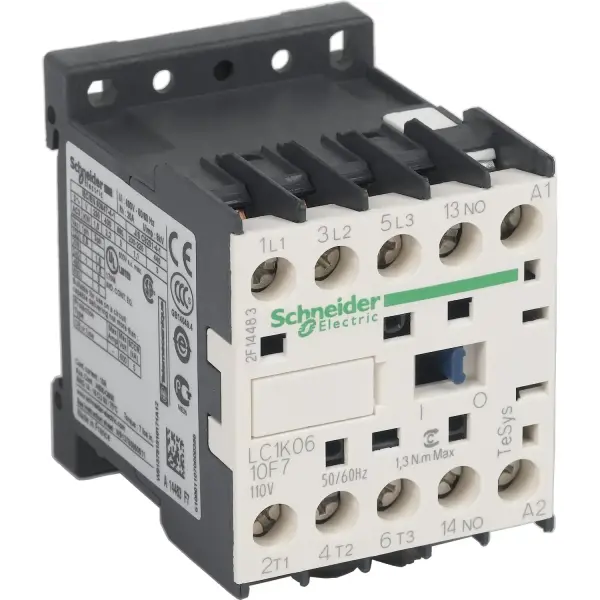 Schneider Electric - LC1K0610F7 - TeSys K kontaktör - 3P(3 NA) - AC - 3 - <= 440 V 6 A - 110 V AC bobin - 1