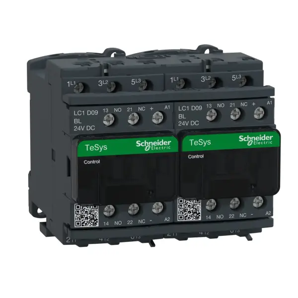 Schneider Electric - LC2D09BL - TeSys D dönüşlü kontaktör - 3P(3 NA) - AC - 3 - <= 440 V 9 A - 24 V DC bobin - 1