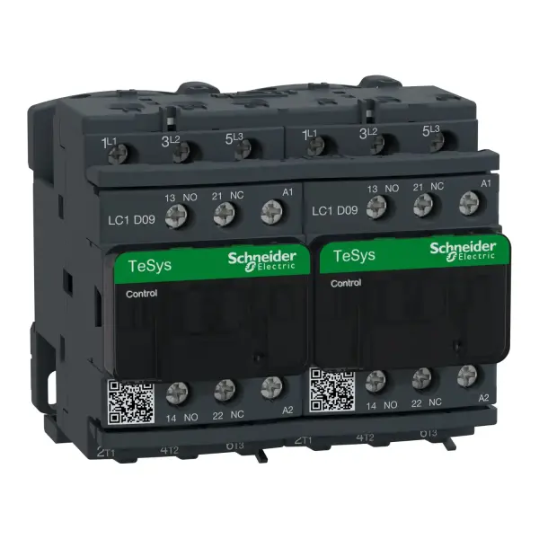 Schneider Electric - LC2D09F7 - TeSys D dönüşlü kontaktör - 3P(3 NA) - AC - 3 - <= 440 V 9 A - 110 V AC bobin - 1