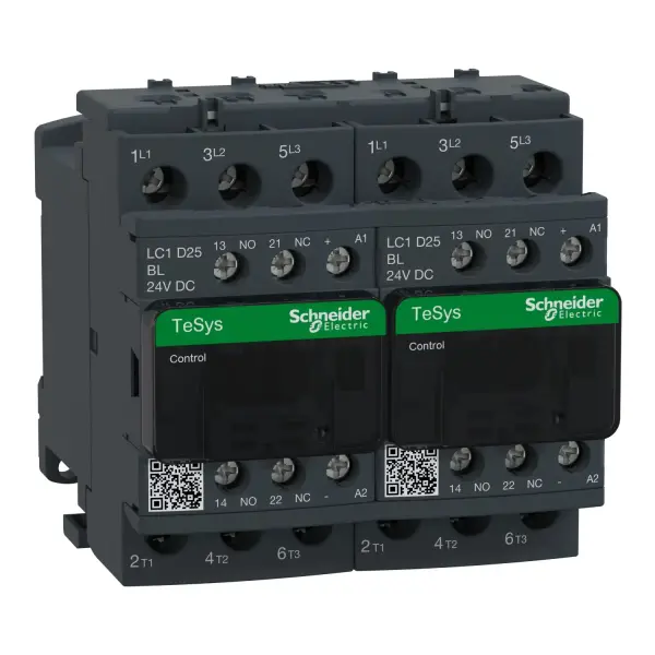 Schneider Electric - LC2D25BL - TeSys D dönüşlü kontaktör - 3P(3 NA) - AC - 3 - <= 440 V 25 A - 24 V DC bobin - 1