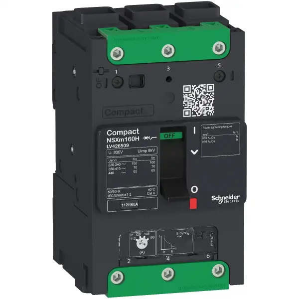 Schneider Electric - LV426205 - devre kesici ComPact NSXm B (415 VAC'de 25 kA), 3P 3d, 63 A değerinde TMD açma ünitesi, EverLink konnektörleri - 1