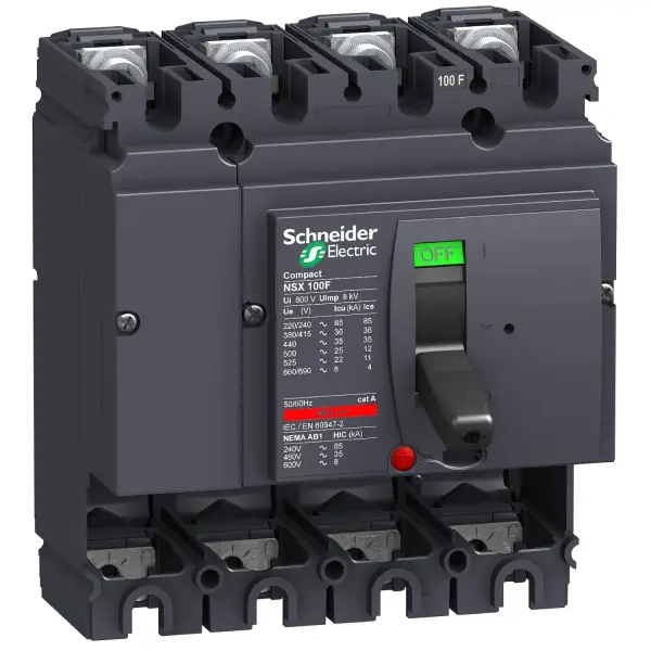 Schneider Electric - LV429008 - devre kesici Compact NSX100F - 100 A - 4 kutup - açma ünitesiz - 1