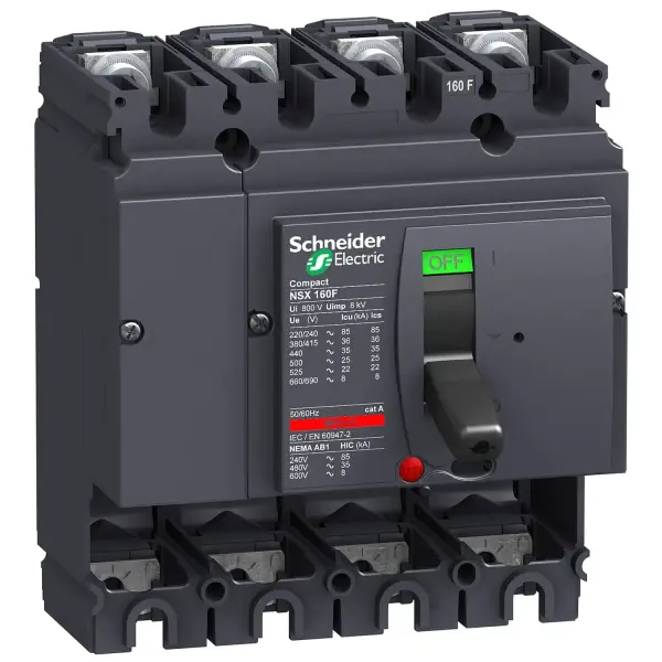 Schneider Electric - LV430411 - devre kesici Compact NSX160N - 160 A - 4 kutup - açma birimi olmadan - 1