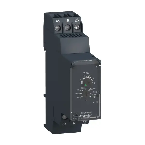 Schneider Electric - RE22R2QEMT - Harmony, Modüler zamanlama rölesi, 8 A, 2 CO, 0,3 sn - 30 sn, yıldız - üçgen, 380 - 415 V AC/DC - 1