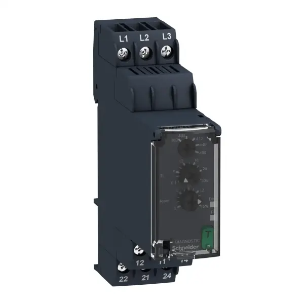 Schneider Electric - RM22TA33 - Harmony, Modüler 3 fazlı besleme kontrol rölesi, 5 A, 2 CO, 380...480 V AC - 1