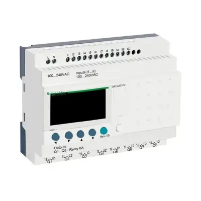 Schneider Electric - SR2A201FU - kompakt akıllı röle Zelio Logic - 20 G Ç - 100..240 V AC - saat yok - ekran - 1