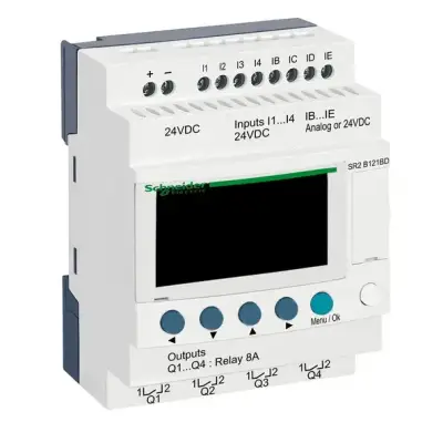 Schneider Electric - SR2B121BD - kompakt akıllı röle Zelio Logic - 12 G Ç - 24 V DC - saat - ekran - 1