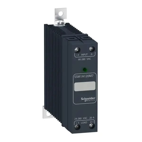 Schneider Electric - SSM1A120BD - Harmony, Katı hal modüler röle, 20 A, DIN ray montajı, sıfır voltajlı anahtarlama, giriş 4â€¦32 V DC, çıkış 24â€¦280 V AC - 1