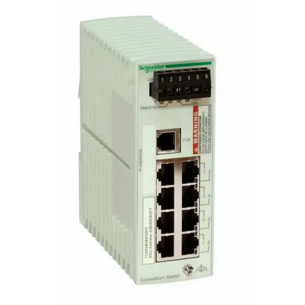Schneider Electric - TCSESB083F23F0 - ConneXium Temel Yönetilen Switch - Bakır için 8 port - 1