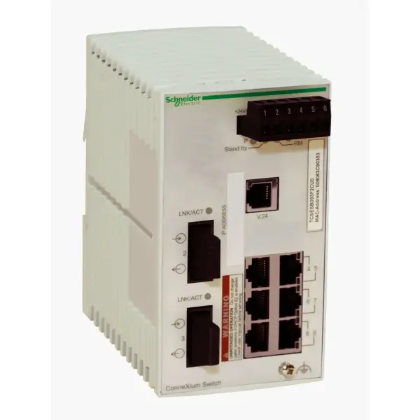 Schneider Electric - TCSESB083F2CU0 - ConneXium Temel Yönetilen Switch - Bakır için 6 port + fiber optik multimod için 2 port - 1
