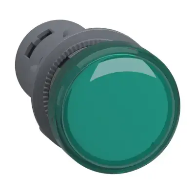 Schneider Electric - XA2EVB3LC - Sinyal lambası, plastik, yeşil, Ø 22 mm, LEDli, 24 V AC/DC - 1