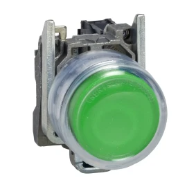 XB4BP31EX - Harmony XB4 - ATEX D, buton, metal, çıkıntılı, yeşil, Ã˜22, yay geri dönüşlü, kılıflı, işaretsiz, 1 NO, ATEX - 1