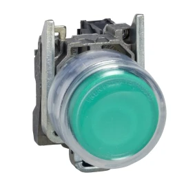 XB4BP383B5EX - Harmony XB4 - ATEX D, Aydınlatmalı buton, metal, gömme, yeşil, Ã˜22, yay geri dönüşlü, kılıflı, 1 NO, 24 V AC/DC, ATEX - 1