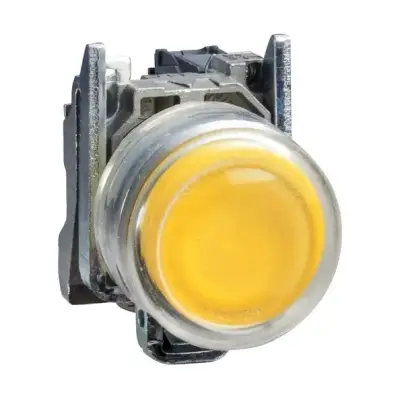 Schneider Electric - XB4BP51 - sarı çıkık eksiksiz Buton Ø22 yaylı dönüş 1NA işaretsiz - 1