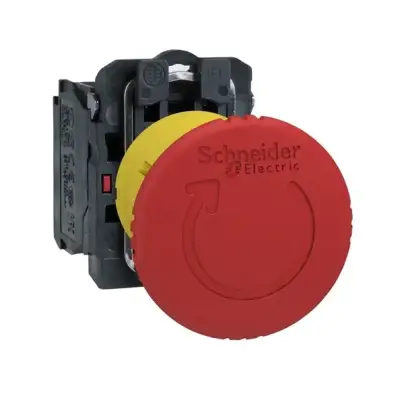 Schneider Electric - XB5AS8442 - Harmony XB5 kırmızı Ø40 Acil durdurma butonu Ø22 mandallama döndürülerek serbest bırakılan 1NK - 1