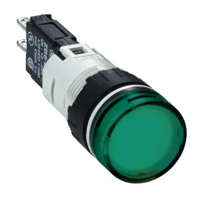 Schneider Electric - XB6AV3BB - 12...24V entegre LED'li yeşil eksiksiz pilot ışığı Ø16 - 1