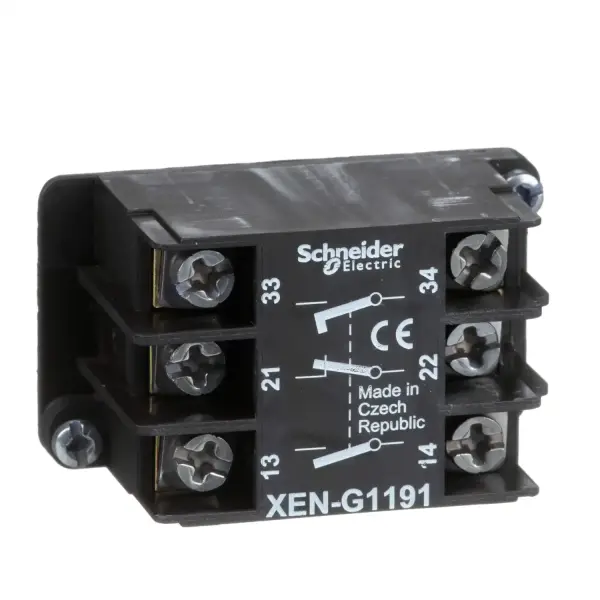 Schneider Electric - XENG1191 - yaylı dönüş kontak bloğu - 1 NK + 2 NA - ön montaj - 1