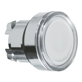 ZB4BW313 - Aydınlatmalı buton için başlık, Harmony XB4, metal, beyaz gömme, 22mm, Entegr. LED, Yay Geri Dönüşlü, plan lens - 1