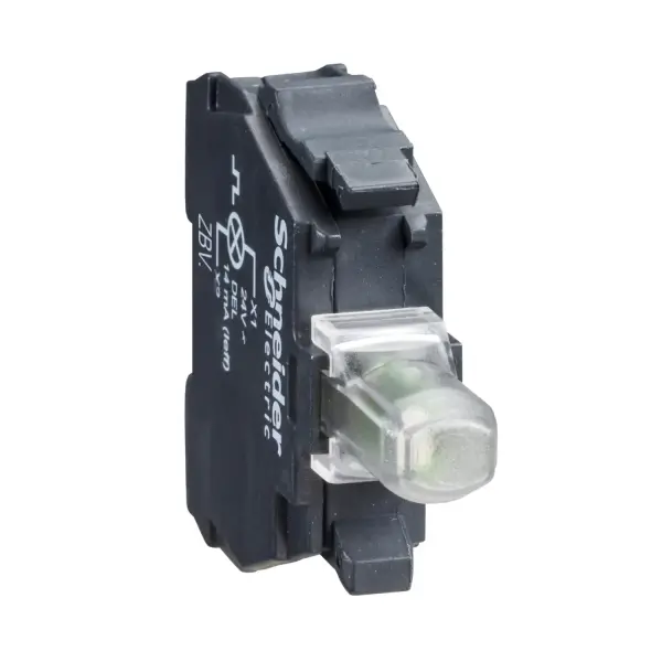 Schneider Electric - ZBVB1 - Aydınlatma bloğu, Harmony XB5, Harmony XB4, beyaz, 22 mm başlık için, Entegr. LED, vidalı kelepçe terminalleri, 24V AC/DC - 1