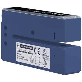 XUVU06M3KSNM8 - Fotoelektrik sensörler XU, ultrasonik sensör etiket çatalı 60x3, 12...24 V DC, PNP/NPN NO/NC bağlantı M8 - 1