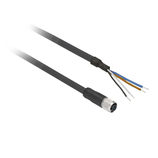 Telemecanique Sensors - XZCP1141L15 - ön kablolu konnektörler XZ, düz dişi, M12, 4 pin, kablo PUR 15 m - 1