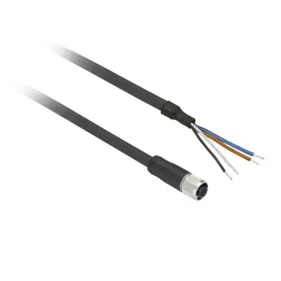 Telemecanique Sensors - XZCPV1141L5 - hazır kablolu konnektörler XZ - düz dişi - M12 - 4 pim - kablo PVC 5m - 1