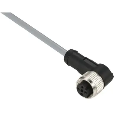 Telemecanique Sensors - XZCPV1241L2 - hazır kablolu konnektörler XZ - dirsekli dişi - M12 - 4 pim - kablo PVC 2m - 1