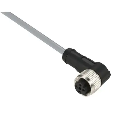 Telemecanique Sensors - XZCPV1241L5 - hazır kablolu konnektörler XZ - dirsekli dişi - M12 - 4 pim - kablo PVC 5m - 1