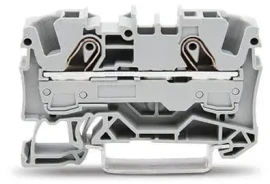 2006-1201 - 2 iletkenli geçiş klemensi; 6 mm²; Ex e II uygulamaları için uygun; yana ve ortaya etiketleme; DIN-ray 35 x 15 ve 35 x 7,5 için; Push-in CAGE CLAMP®; 6,00 mm²; gri - 1